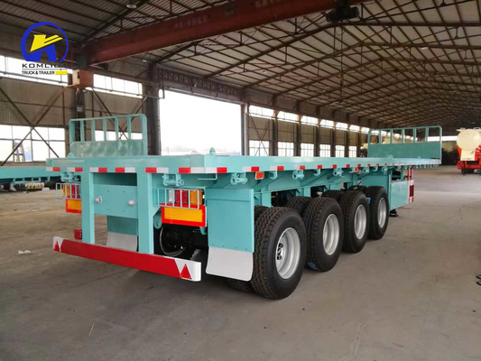 4 essieux 40 ft 45 ft 50 tonnes remorque à plat avec serrure de conteneur et Q345b poutre principale en acier