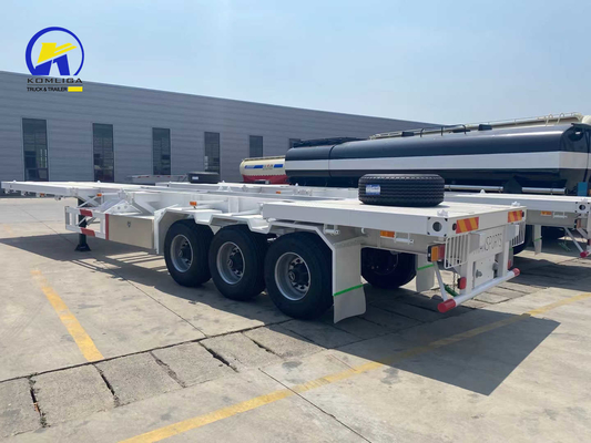1820mm bande de roulement lourd 3 essieux 40FT squelette semi-container remorque pour la charge lourde nous