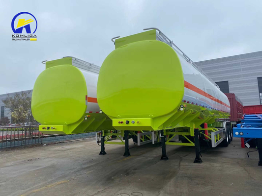 3 essieux 42cbm Blanc et vert Couleur Feul Tank Semi-remorque avec 12500*2500*1650mm Taille