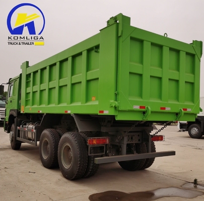 351-450hp Sinotruck HOWO Usé 6X4 20cbm Hyva Dump Truck avec 2 ensembles d'essieu arrière