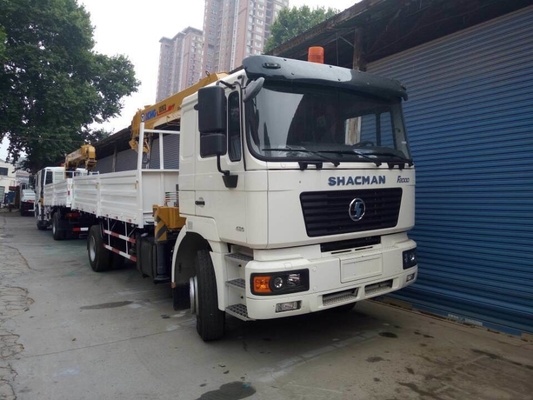 Camion à grue Shacman 4X2 d'occasion avec élévation hydraulique de l'essieu avant Hf9 et du bascule ventral