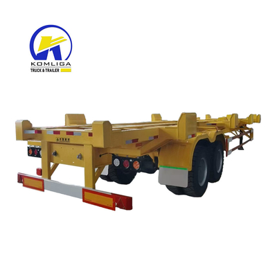 Leaf Spring 30-100 T Charge utile de 40 tonnes Tri-Axles 20FT Container de livraison Skeleton remorques