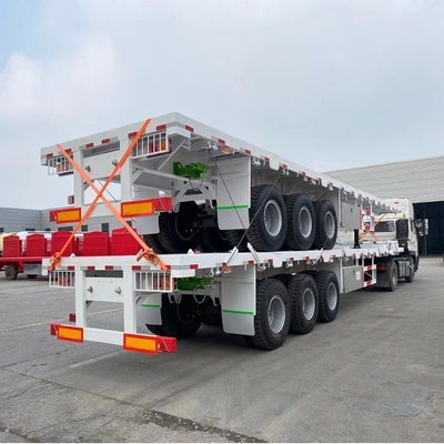 Trailer à lit plat à trois essieux de 20 pieds 40 pieds avec personnalisation et jost à deux vitesses