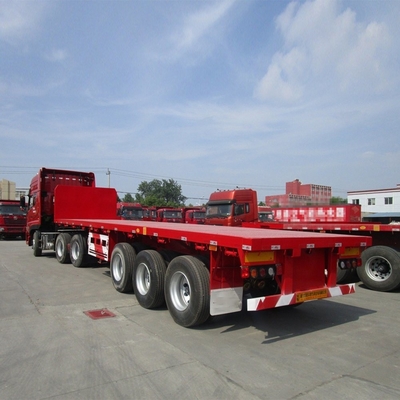Capacité de charge de 50 tonnes Suspension mécanique 3 essieu 40 FT Conteneur plat Semi-remorque