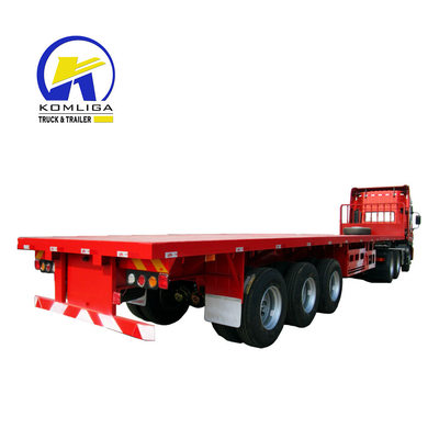 50 tonnes 3 axes ABS semi-remorque optionnelle pour le conteneur à plat lourd Lowboy 40 FT