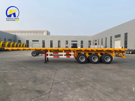 3 axes 4 axes 40 tonnes 60 tonnes 40 pieds 48 pieds remorque à plat pour le transport de marchandises lourdes