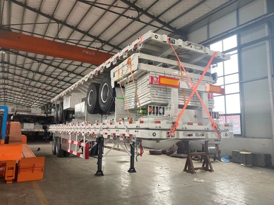 Tri-Axe 40 50 60 Tons 600 mm Parée latérale Semi-remorque non auto-dépliant 12.00r20 Pneus