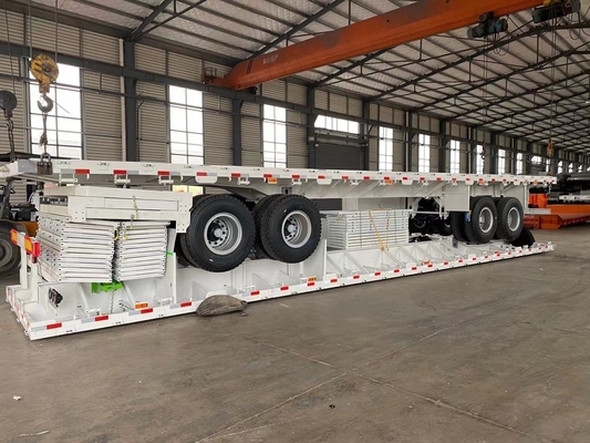 Tri-Axe 40 50 60 Tons 600 mm Parée latérale Semi-remorque non auto-dépliant 12.00r20 Pneus