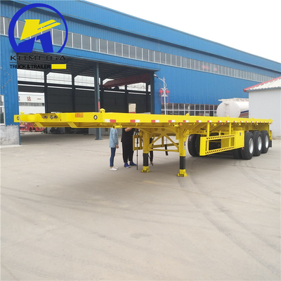 12500x2500x1650mm 3 essieux 45 pieds semi-remorque à plat 4 essieux 53 pieds remorque conteneur