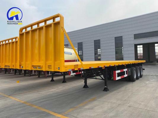 7000-8000 mm de base de roue lourde 13 t Fuwa 30-100 t semi-remorque à plat pour le bénéfice