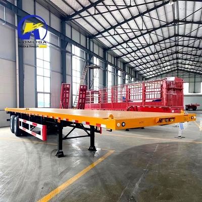 7000-8000 mm de base de roue lourde 13 t Fuwa 30-100 t semi-remorque à plat pour le bénéfice