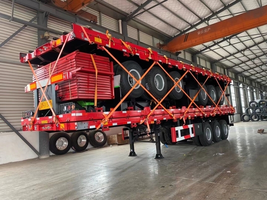 Container de 40 pieds 600 mm 12,5 m 13 m 3 portes latérales à axe semi-remorque avec design plat