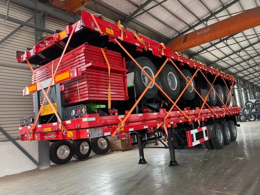 Container de 40 pieds 600 mm 12,5 m 13 m 3 portes latérales à axe semi-remorque avec design plat
