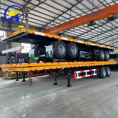 Semi-remorque de capacité de charge de 50 T pour conteneur de transport maritime standard 20/40/45/48 FT