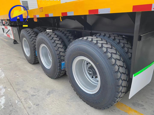 40 tonnes 60 tonnes Capacité 3 essieux Plateforme de transport de conteneurs de 40 pieds Semi-remorque plat