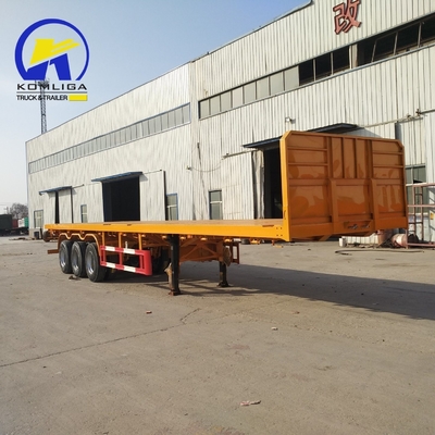 Semi-remorque 45FT 3 essieux 4 essieux à plat pour le transport de conteneurs Certification GCC