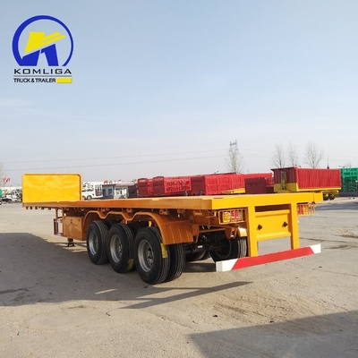 Semi-remorque 45FT 3 essieux 4 essieux à plat pour le transport de conteneurs Certification GCC
