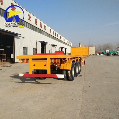 Semi-remorque 45FT 3 essieux 4 essieux à plat pour le transport de conteneurs Certification GCC