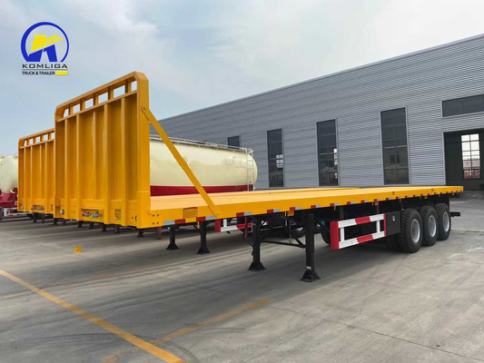 Semi-remorque 45FT 3 essieux 4 essieux à plat pour le transport de conteneurs Certification GCC