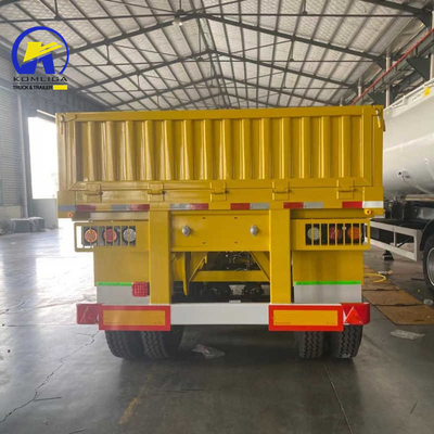 Capacité de chargement de 40 à 60 tonnes Semi-remorque à lit plat avec 3 essieux Fuwa/BPW et paroi latérale