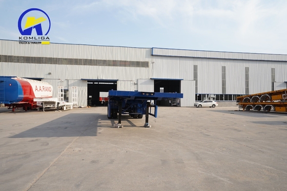 Trailers de camions à conteneurs de 60 tonnes à 3 essieux de charge lourde avec dimensions de 12500x2500x1650 mm