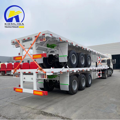 Trailers à plateforme de conteneurs à haute capacité à trois essieux de 40 pieds avec une capacité de chargement de 30 à 100 tonnes