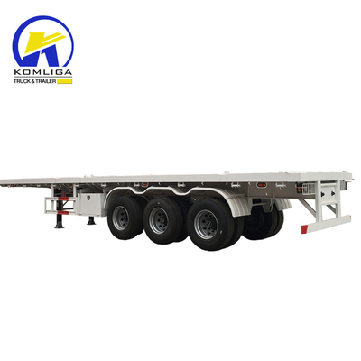 2023 3 essieux 40 pieds 40 tonnes de camion semi-remorque à plat avec poutre latérale en acier de 16 mm