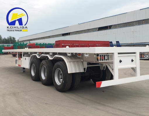 2023 3 essieux 40 pieds 40 tonnes de camion semi-remorque à plat avec poutre latérale en acier de 16 mm