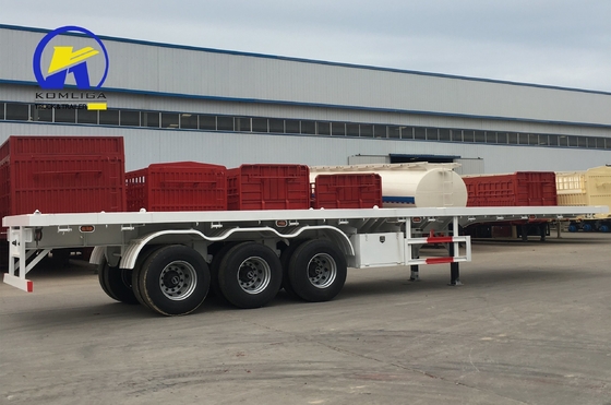2023 3 essieux 40 pieds 40 tonnes de camion semi-remorque à plat avec poutre latérale en acier de 16 mm