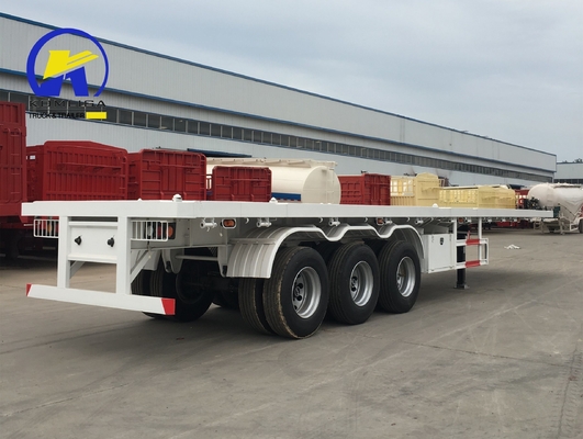 2023 3 essieux 40 pieds 40 tonnes de camion semi-remorque à plat avec poutre latérale en acier de 16 mm