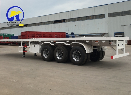2023 3 essieux 40 pieds 40 tonnes de camion semi-remorque à plat avec poutre latérale en acier de 16 mm