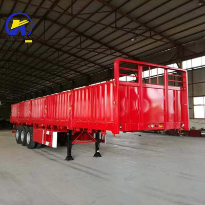 Trailers de chargement à clôture 3 essieux 13m paroi latérale semi-remorque pour le transport