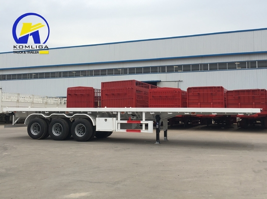 Capacité de chargement de 50 tonnes Semi-remorque à lit plat Container pour vos besoins de transport
