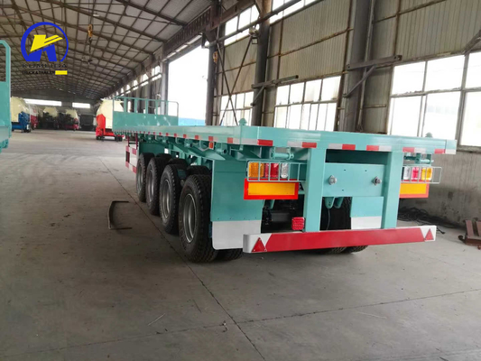4 essieux 40 ft 45 ft 50 tonnes remorque à plat avec serrure de conteneur et Q345b poutre principale en acier