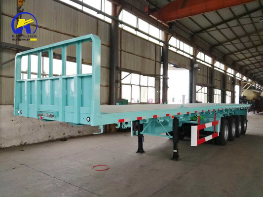 4 essieux 40 ft 45 ft 50 tonnes remorque à plat avec serrure de conteneur et Q345b poutre principale en acier
