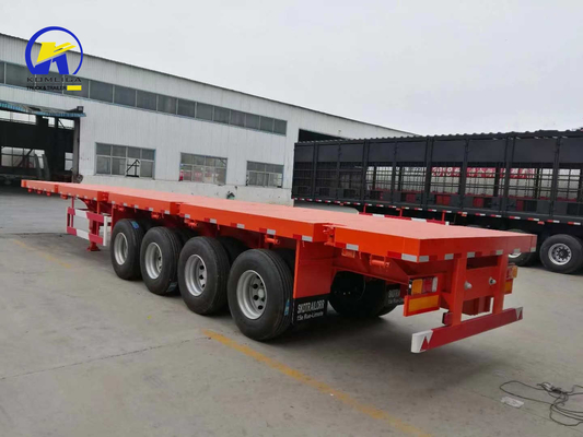 4 essieux 40 ft 45 ft 50 tonnes remorque à plat avec serrure de conteneur et Q345b poutre principale en acier