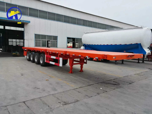 4 essieux 40 ft 45 ft 50 tonnes remorque à plat avec serrure de conteneur et Q345b poutre principale en acier