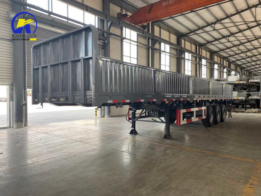 Semi-remorque de transport de conteneurs de 20 pieds 40 pieds avec paroi latérale et pneus 315/80r22.5.12r22. Je vous en prie.5
