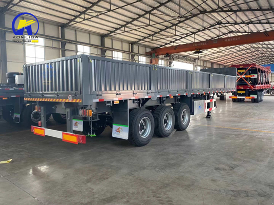 Semi-remorque de transport de conteneurs de 20 pieds 40 pieds avec paroi latérale et pneus 315/80r22.5.12r22. Je vous en prie.5