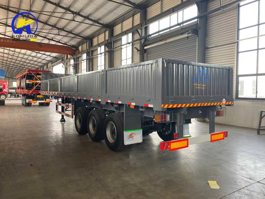 40 à 80 tonnes 3 essieux Tri-essieux paroi latérale Cargo Semi-remorque lourde 12 pneus inclus