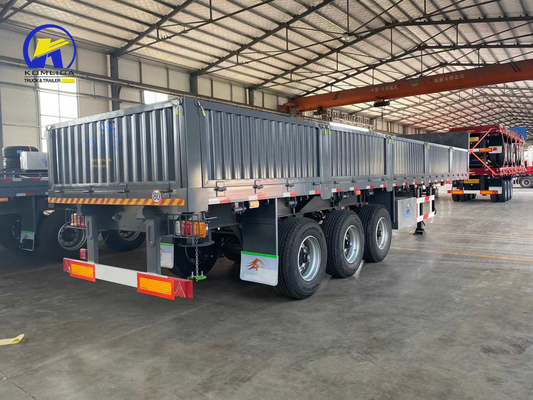 40 à 80 tonnes 3 essieux Tri-essieux paroi latérale Cargo Semi-remorque lourde 12 pneus inclus