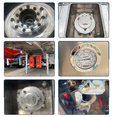 3 essieux en aluminium 50000 litres réservoir de carburant Semi-remorque avec tuyau de décharge en caoutchouc