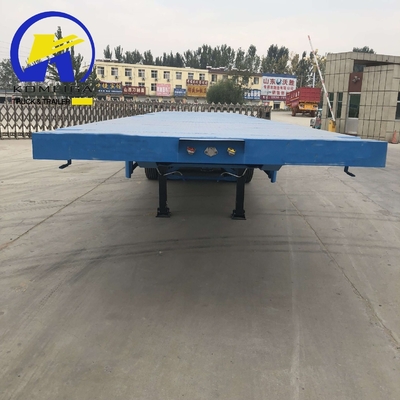 Semi-remorque à plat de 40 tonnes avec serrure de conteneur et support technique de pièces de rechange