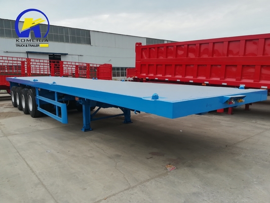 Plateforme de transport de conteneurs de 40 tonnes, 60 tonnes, 3/4 essieux, 40 pieds, semi-remorque à plat avec lumière LED