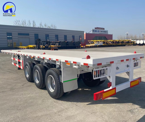 16 mm de canal en acier poutre latérale 3 essieux 4 essieux conteneur lourd semi-remorque à plat