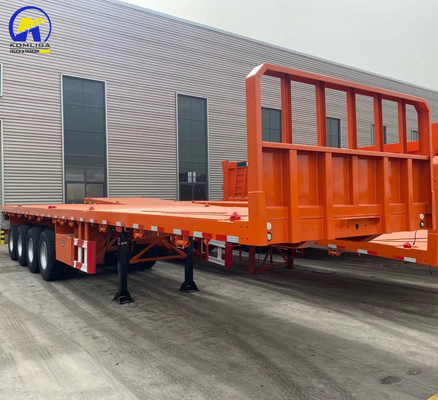 50 tonnes de capacité de charge Container en acier semi-remorque à plat pour le transport de marchandises lourdes