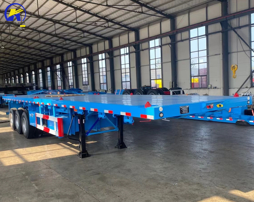 Trailers à trois essieux pour le transport de marchandises lourdes 12 pneus 16 mm poutre latérale