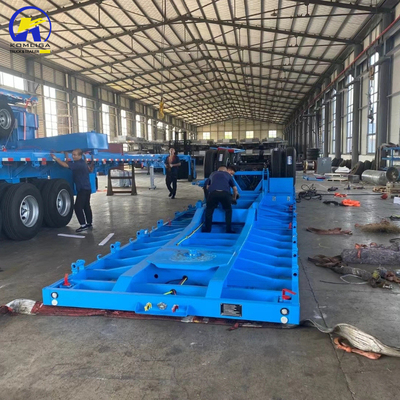 Trailers à trois essieux pour le transport de marchandises lourdes 12 pneus 16 mm poutre latérale