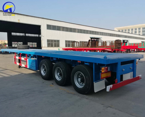 Trailers à trois essieux pour le transport de marchandises lourdes 12 pneus 16 mm poutre latérale