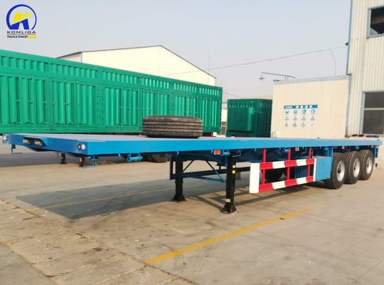 Trailers à trois essieux pour le transport de marchandises lourdes 12 pneus 16 mm poutre latérale